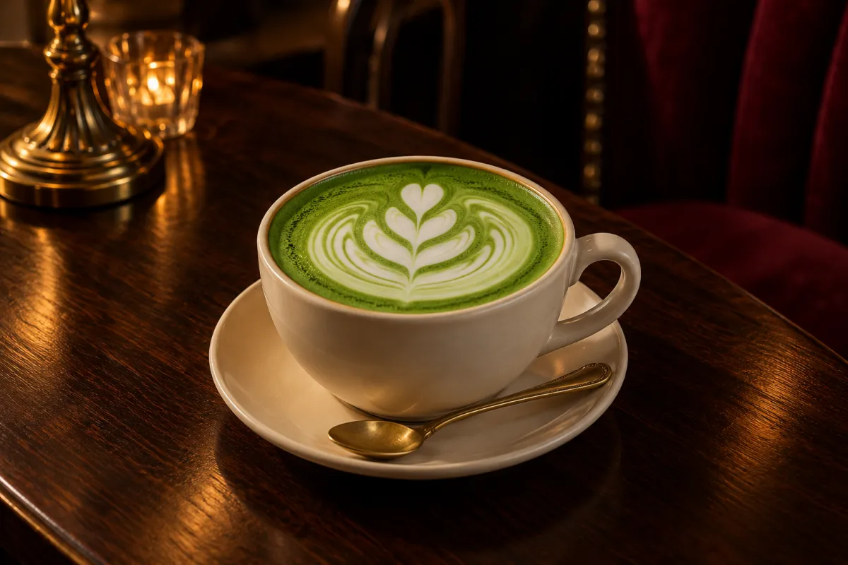 Sıcak matcha latte